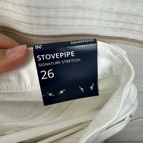 J. Crew White Stovepipe Straight Jean in Signature Stretch+ Size 26 - Picture 4 of 15